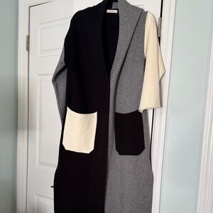 Colorblock Open Front Cardigan